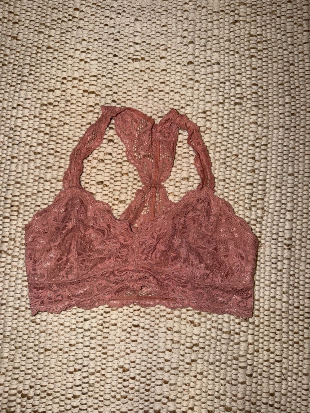 Express Lace Racerback Bralette - Rose Brown